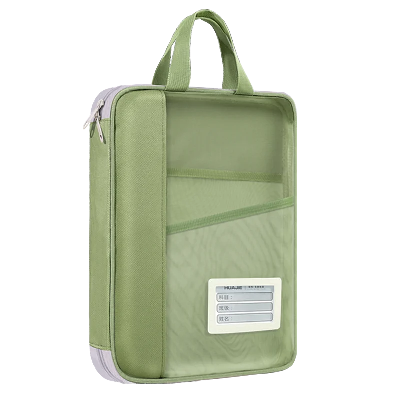 Portable A4 Transparent Mesh File Organizer Handbag Zipper Storage Tote Bag Student School Book Stationery Storage Pouch 1