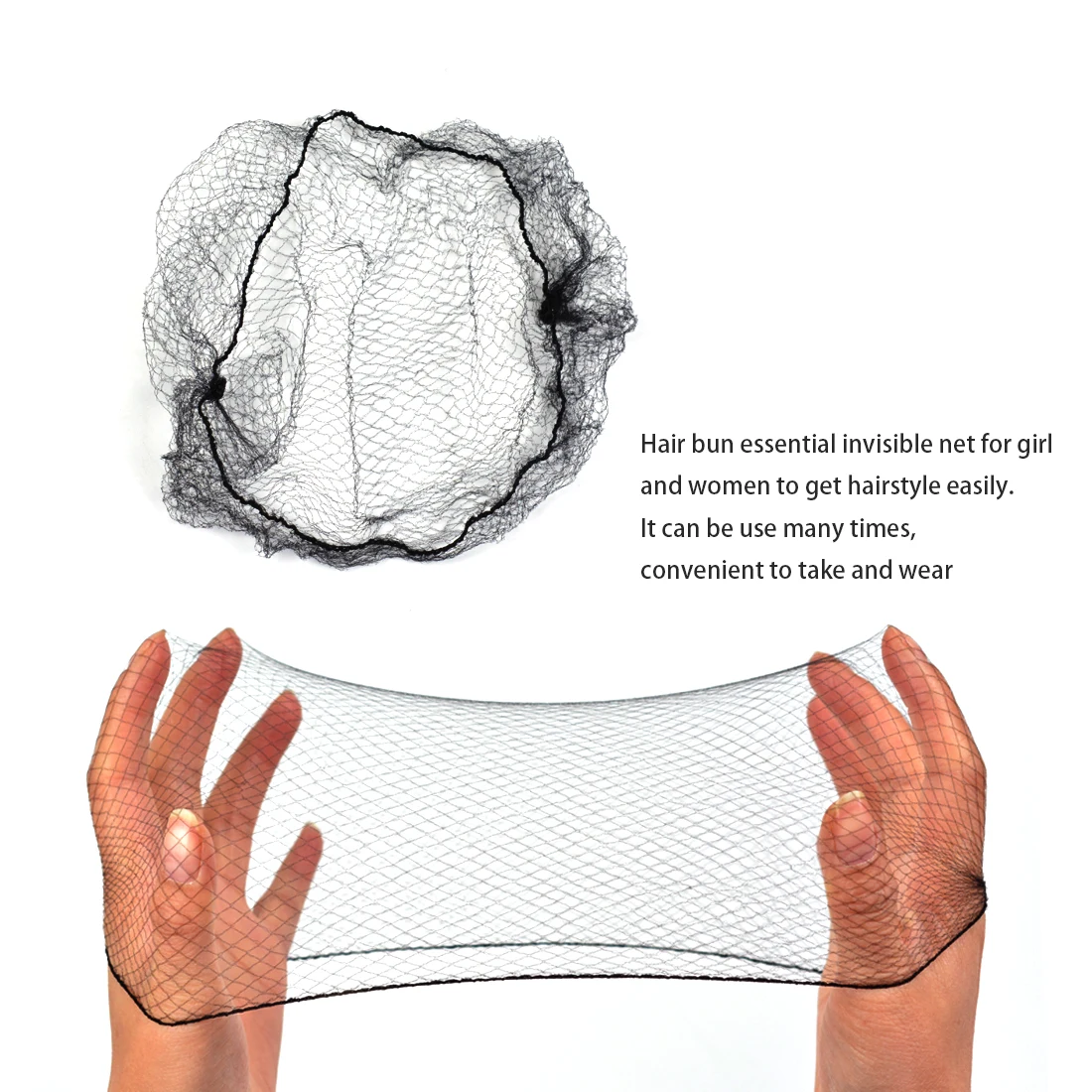 50 Pcs Hair Nets Invisible Elastic Mesh with 40 Pcs U Shaped Hair Pins for Women Buns