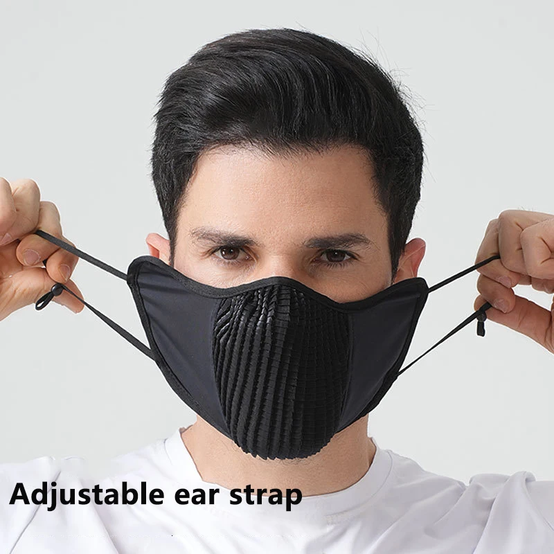 Masque Réutilisable Tissu Protection UV UPF 50+ Respirant Noir/Gris