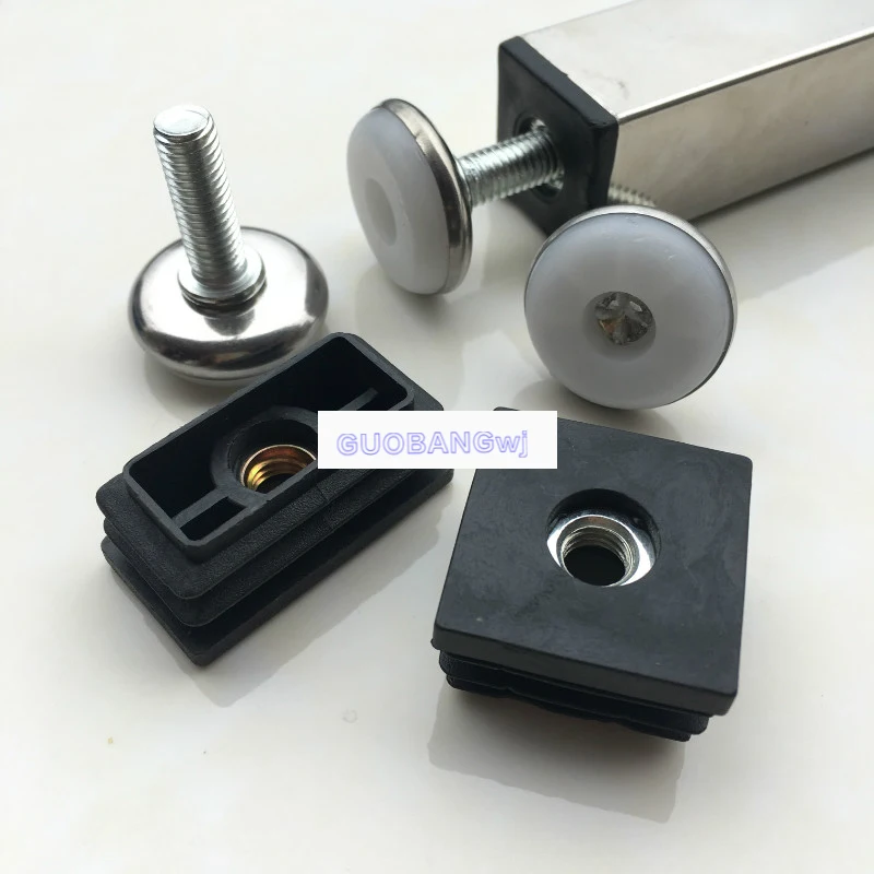 2/3/5/820PCS M10 30x30mm 스레드 검정색 플라스틱 가구 피트 플러그 블..