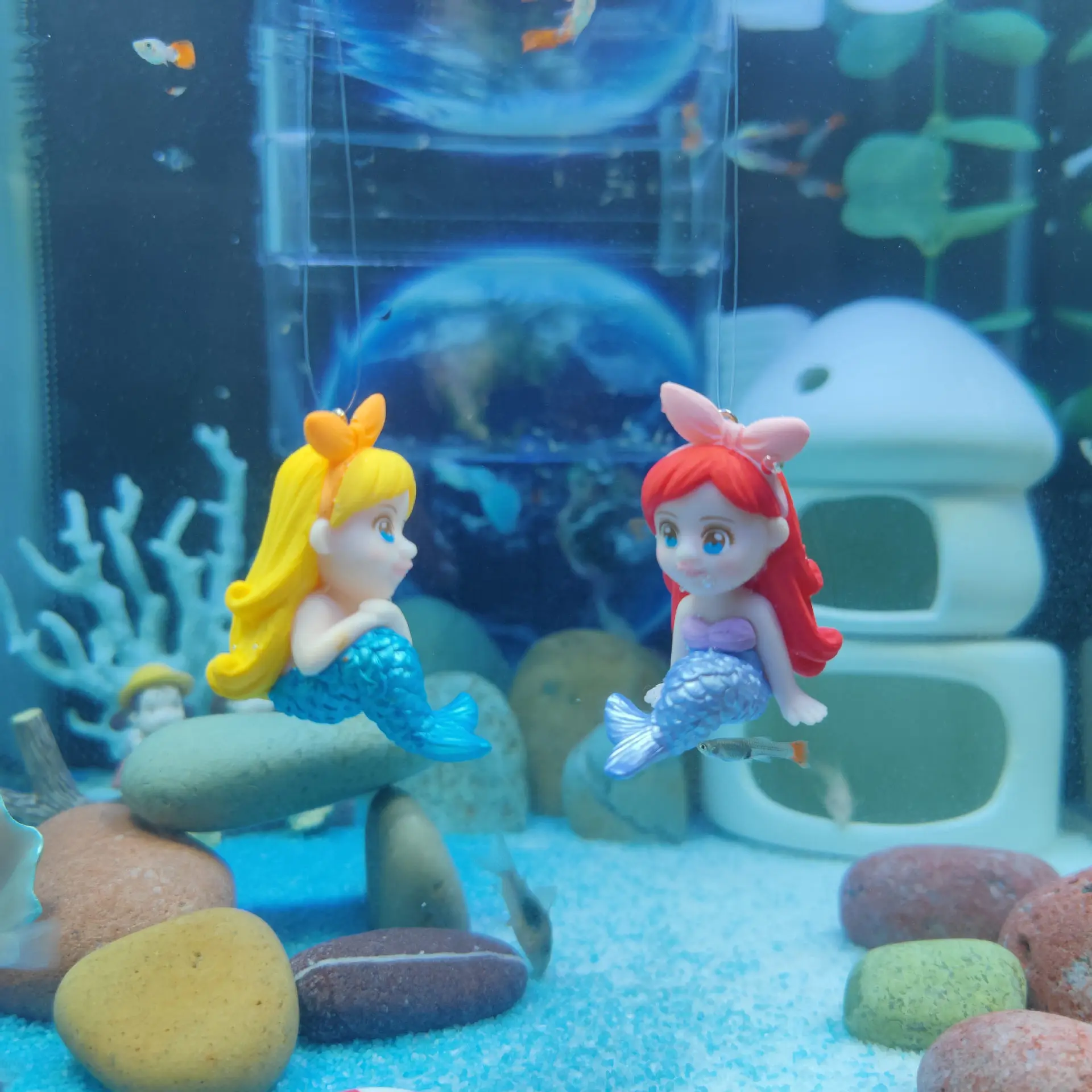 Suspended Aquarium Decoration, Fish Tank, Mermaid, Micro Landscape, Ornament, Fishbowl, Pedants for Fish Bowl, Supplies
