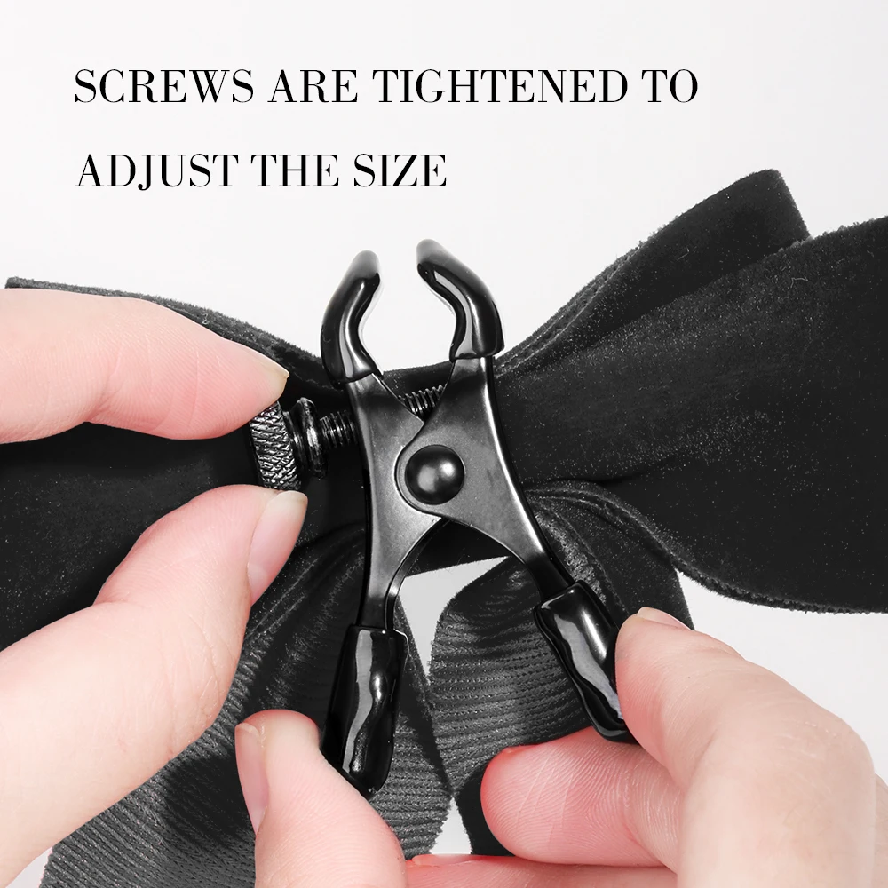 Large Nipple Clamps Bow Knot Breast Clip Sex Toy for Adult Metal Nipple Clips with Chain SM Halloween Gift nipple sex toys,nipple clamps