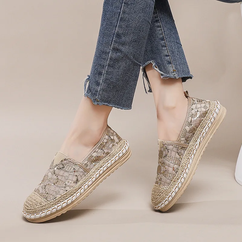 Women's Casual Shoes Mesh Breathable Comfortable Non Slip Fashion Flat Shoes Platform Outdoor Walking Shoes Zapatos Mujer