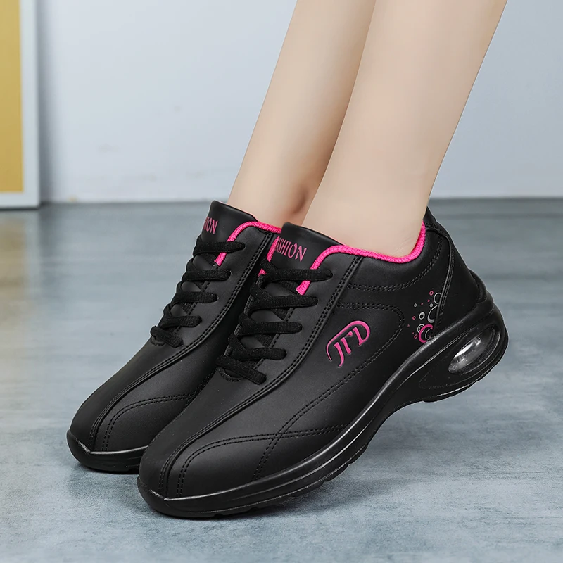 Brand Womens Running Shoes Ladies Comfortable Waterproof Leather Basket Shoes Women High Platform Sneakers Cushion Sports