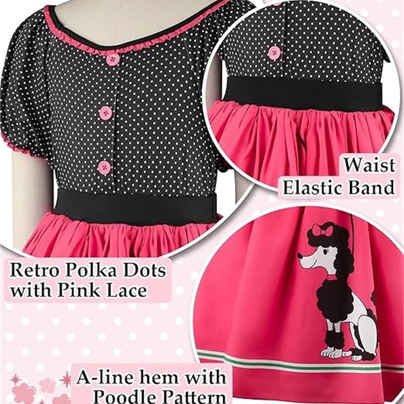 Kids 1950s Poodle Skirt Costume 5