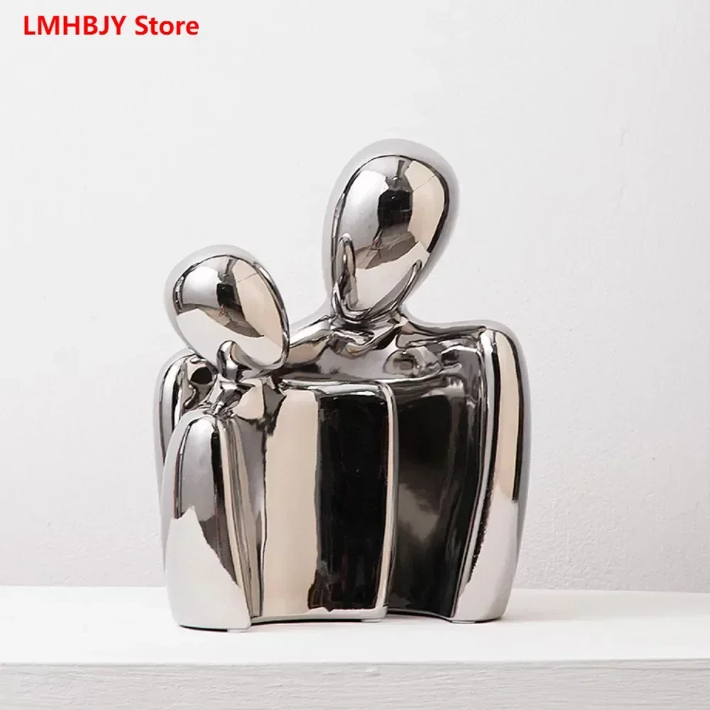 

Nordic Silver Character Couple Decoration Office Decoration TV Cabinet Wine Cabinet Home Wedding Anniversary Gift