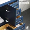 36" Bathroom Vanities Cabinet with Sink Combo Set Undermount Ceramic Sink w/Thickened Wood Matte Black Faucet Navy Blue 4