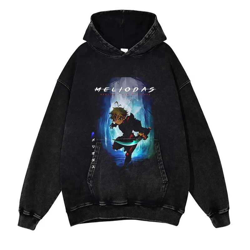 

Vintage Anime Print Men Washed Hoodie Harajuku Cotton Hoodies Hip Hop Sweatshirt Oversized Streetwear Autumn Pullover