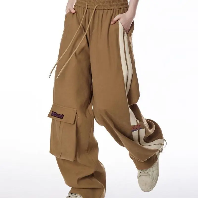 Deeptown Vintage Striped Jogger Pants Women Hippie Harajuku Baggy Sweatpants Casual Wide Leg Trousers Japanese Fashion Patchwork