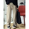 MICOCO K8063C Artistic temperament simple with thick loose high-waisted lean banana sweatpants 1