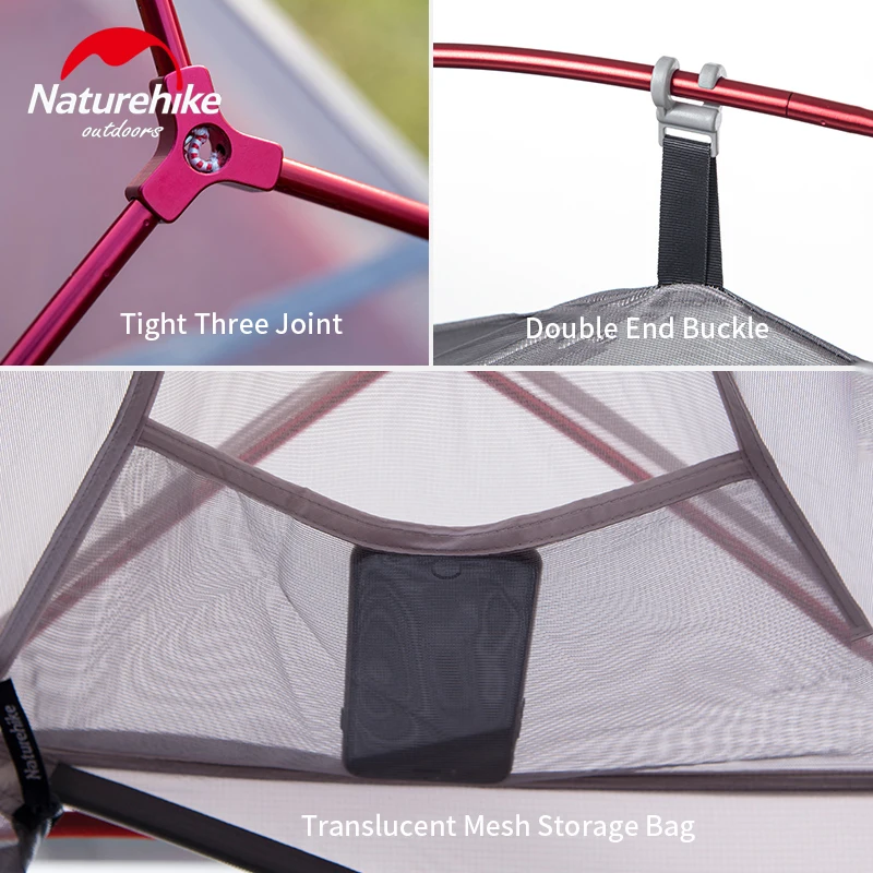 Camping Tent Naturehike Cloud Up 1 2 3 Single Double Triple People Outdoor Travel Hiking 3-4 Season Double Layer