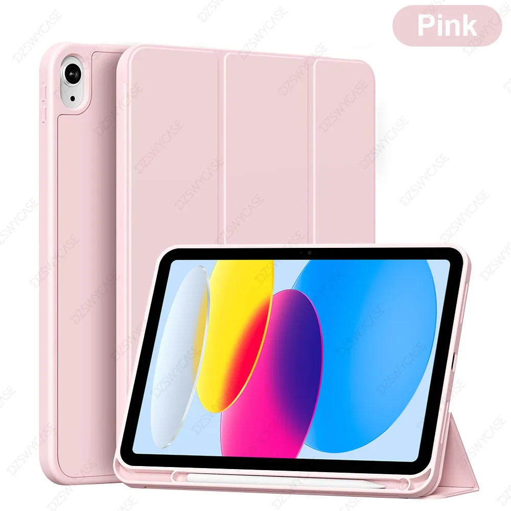 Enhanced Protective Tablet Case with Pencil Holder, Trifold Stand, and Soft TPU Back, Compatible with Multiple Generations