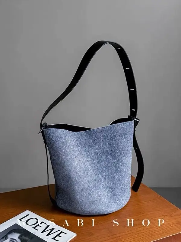 JIAERDI Vintage Denim Crossbody Bags Bucket Bag Women High Street Shoulder Messenger Bag Ladies Large Capacity Tote Bag Handbag