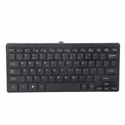 Compact Waterproof USB Wired Multimedia Mini Keyboard (Black)