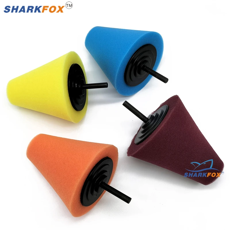 Sharkfox Car Polishing Pad Foam Sponge Pad Cone Polisher Automotive Waxing Kit