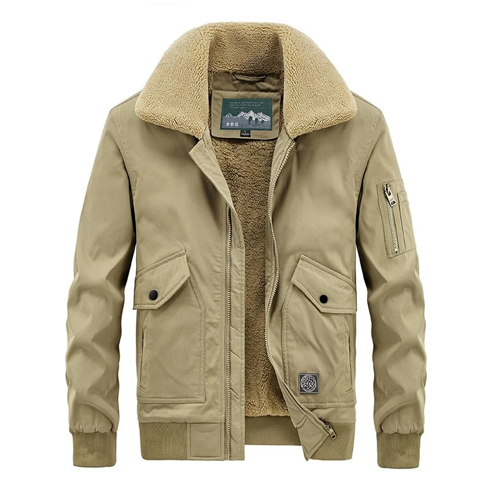 Maple Leaf Skyline Men's Flight Bomber Jacket Winter Warm Coats Funny  Printed Outwear
