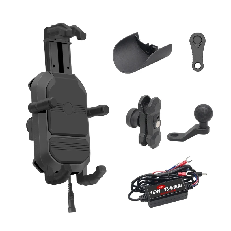 

Phone Holder Wireless Charging for Smart-Phone Universal Adjustable Handle Mount Bike Motorcycle Bracket