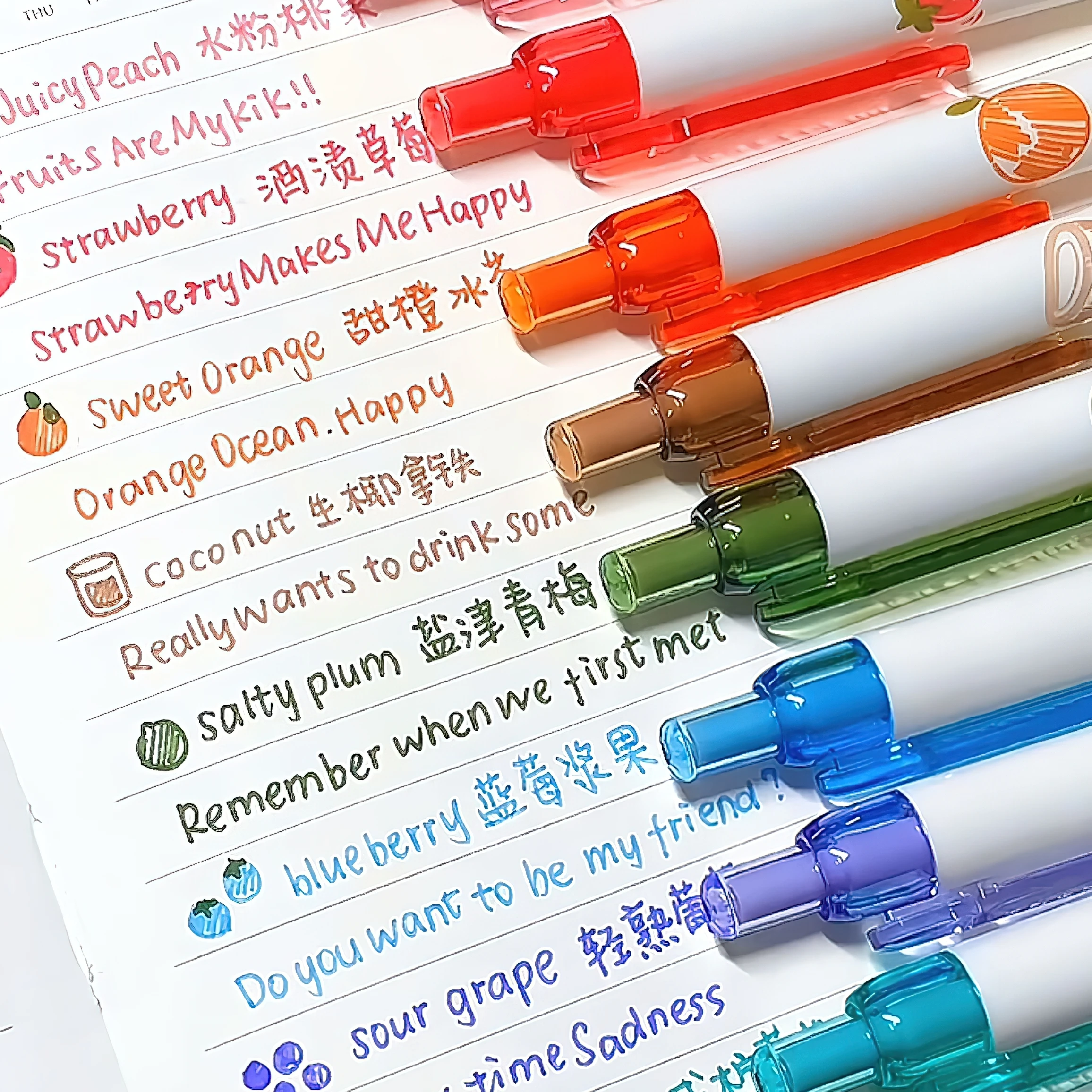 4pcs Juicyee Gel Pens Set Multi Color Fruit Scented 0.5mm Ballpoint for Writing Drawing Scrapbooking F7651 3