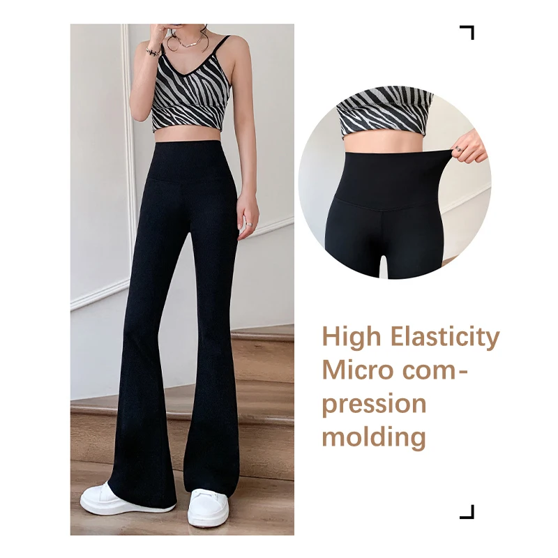 

Flare Leggings Yoga Pants Women High Waist Wide Leg Pants Women Gym Sports Black Flared Pant Plus Size Dance Trousers 2023 New