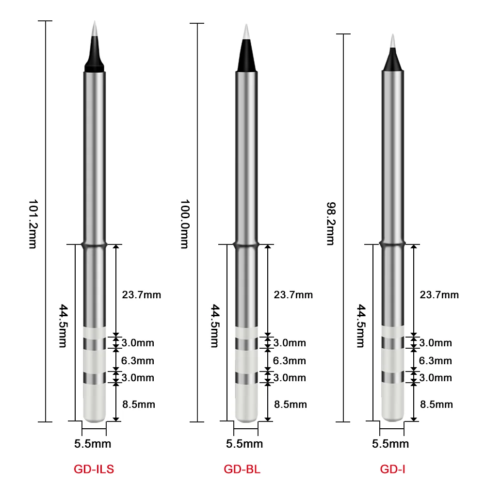 GVDA GD300 Soldering Iron Tips Heated Solder Head Soldering Station Replacement Tips Soldering Iron Sting Welder Iron Tips