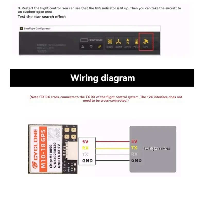 SQPP-M1018 M10 GPS 모듈(FPV RC 비행기 헬리콥터 FPV 레이싱 드론 쿼드콥터용 나침반 NMEA UBX 출력 프로토콜 포함)