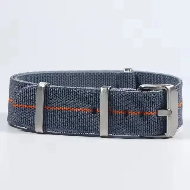 Bi-Color French Parachute Nylon Elastic Watch Strap - Military Style Bracelet