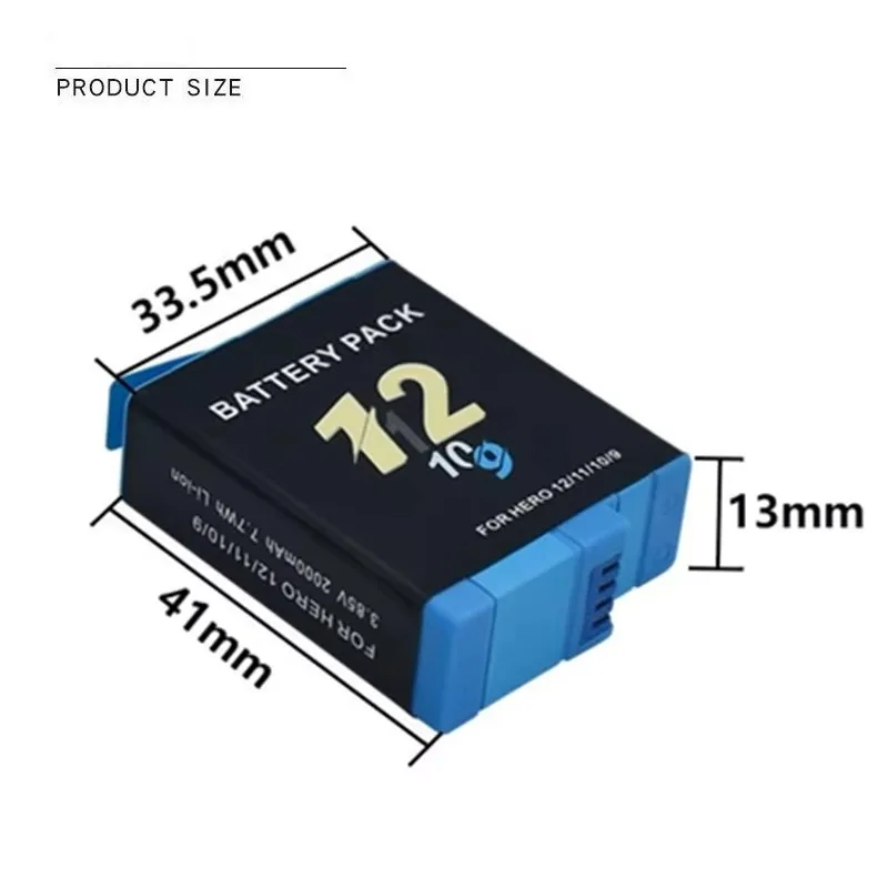 Batteries et Chargeur pour GoPro Hero 12/11/10/9 - Lot de 1 à 5