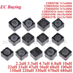 Pack of Shielded SMD Power Inductors with Various Inductance Values - 10 Pieces/5 Pieces for 5pcs (CDRH127R 6.8uH 6R8)