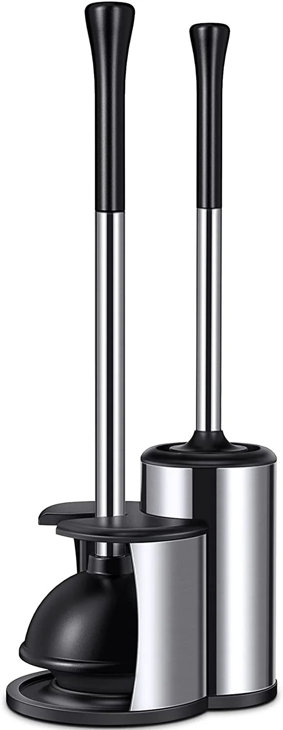 

Stainless Steel Toilet Brush Holder Set Cleaning Accessories Plunger Bowl Tools Cleaner