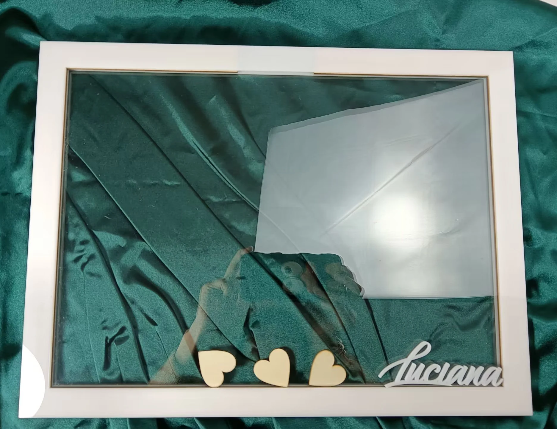 Transparent Wedding Guest Book Alternative Wedding Guest Book Personalized Drop Top Box Heart Guestbook White