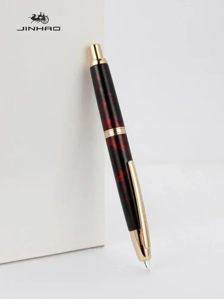 High Quality JINHAO 10 Fountain Pen Frosted Black EF/F Nib Stationery Office School Supplies Clicking Pen 4