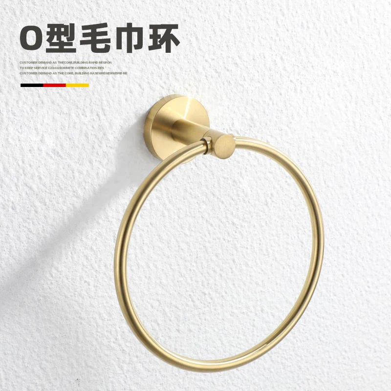 Description Picture 3 of itemGold Metal Towel Ring Circular Towel Rack Wall Storage Rack Hand Towel Holder Towel Bar Bathroom Shelf Coat Hanger Organizer