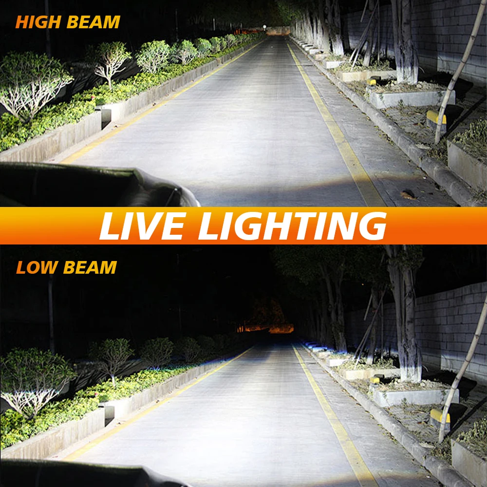 110W H7 LED 헤드라이트 전구 캔버스 무선 36000LM 초고휘도 화이트 6500k 장수명 버전 IP68 램프 전구 플러그 앤 플레이 12V