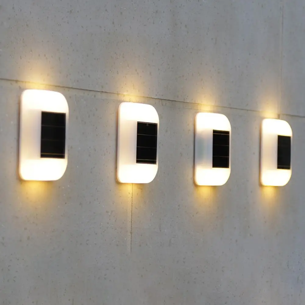 

4pcs Solar LED Wall Lights Outdoor Waterproof Up and Down Luminous Garden Decoration Light for Patio Balcony Fence Wall Lamp