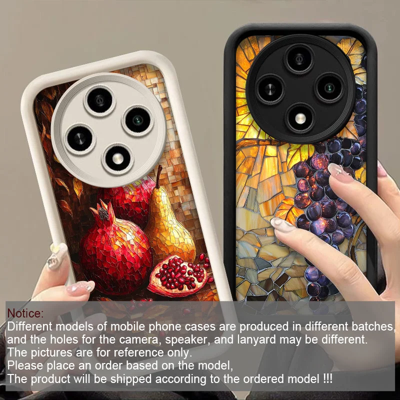 Creative Retro Fruits Marble Texture Printed Phone Case Cover