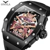 ONOLA Automatic Movement Mechanical Watches for Men Fashion Black-warrior Hollow High Quality Waterproof Mens Watch Reloj Hombre 5