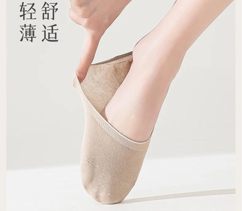 여성용 용수철 여름 양말, 솔리드 컬러 패션, 와일드 얕은 입 펠멘, 여성 보이지 않는 슬리퍼 양말, 5 켤레