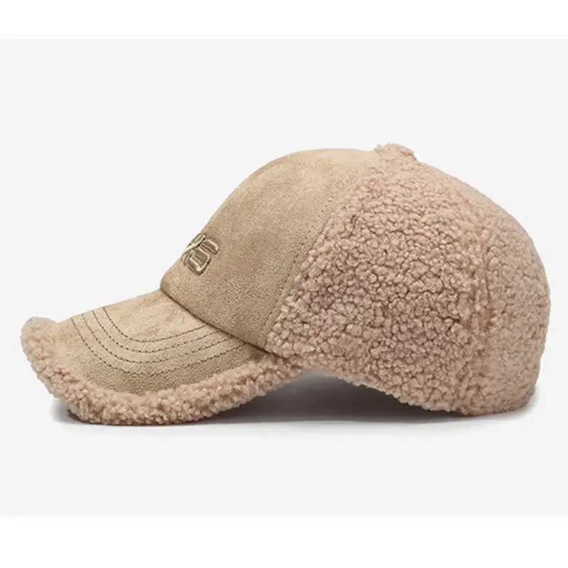 Winter Women's Hats Lamb Wool Warm Baseball Cap Fashion Personality Embroidery Hip Hop Party Caps For Men And Women Snapback Cap - Image 6