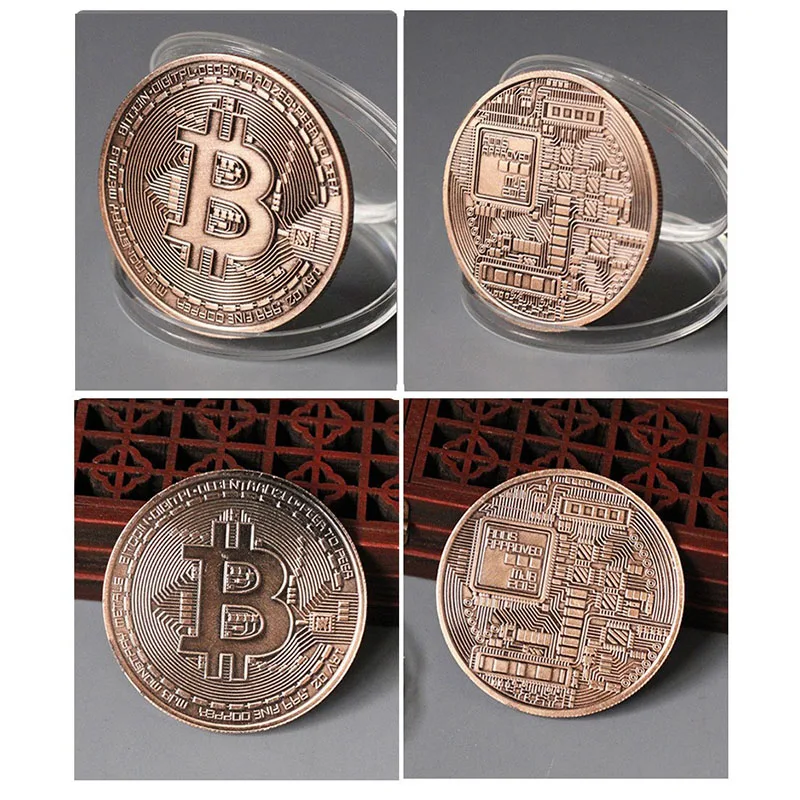Moneta Bitcoin da Collezione, Regalo Artistico Commemorativo, Imitazione Artigianale in Metallo Antico per Appassionati di Criptovalute - immagine 6