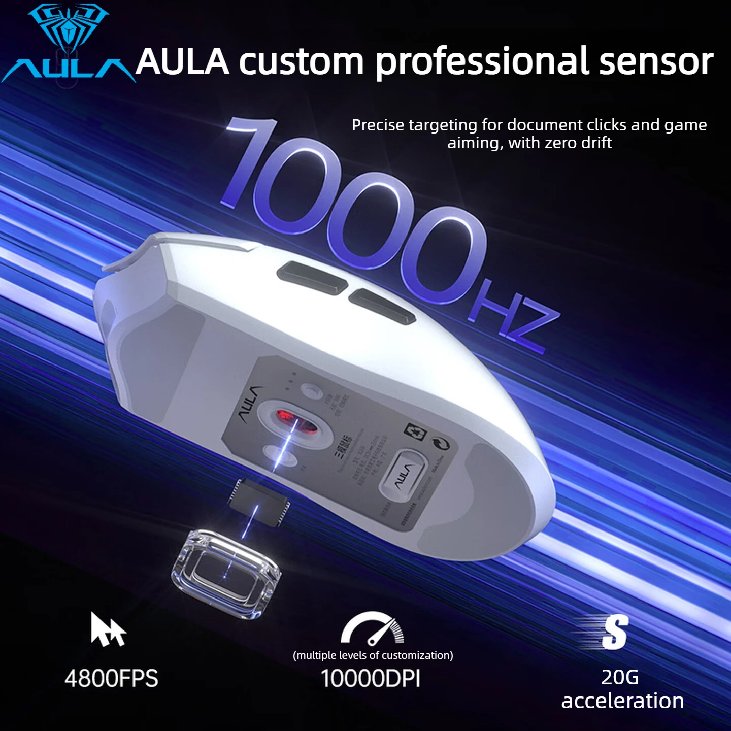 AULA SC636 무선 블루투스 마우스 트리플 모드 게이밍 마우스 10000DPI 1K 리턴 레이트 초경량 충전식 사무실 노트북 마우스