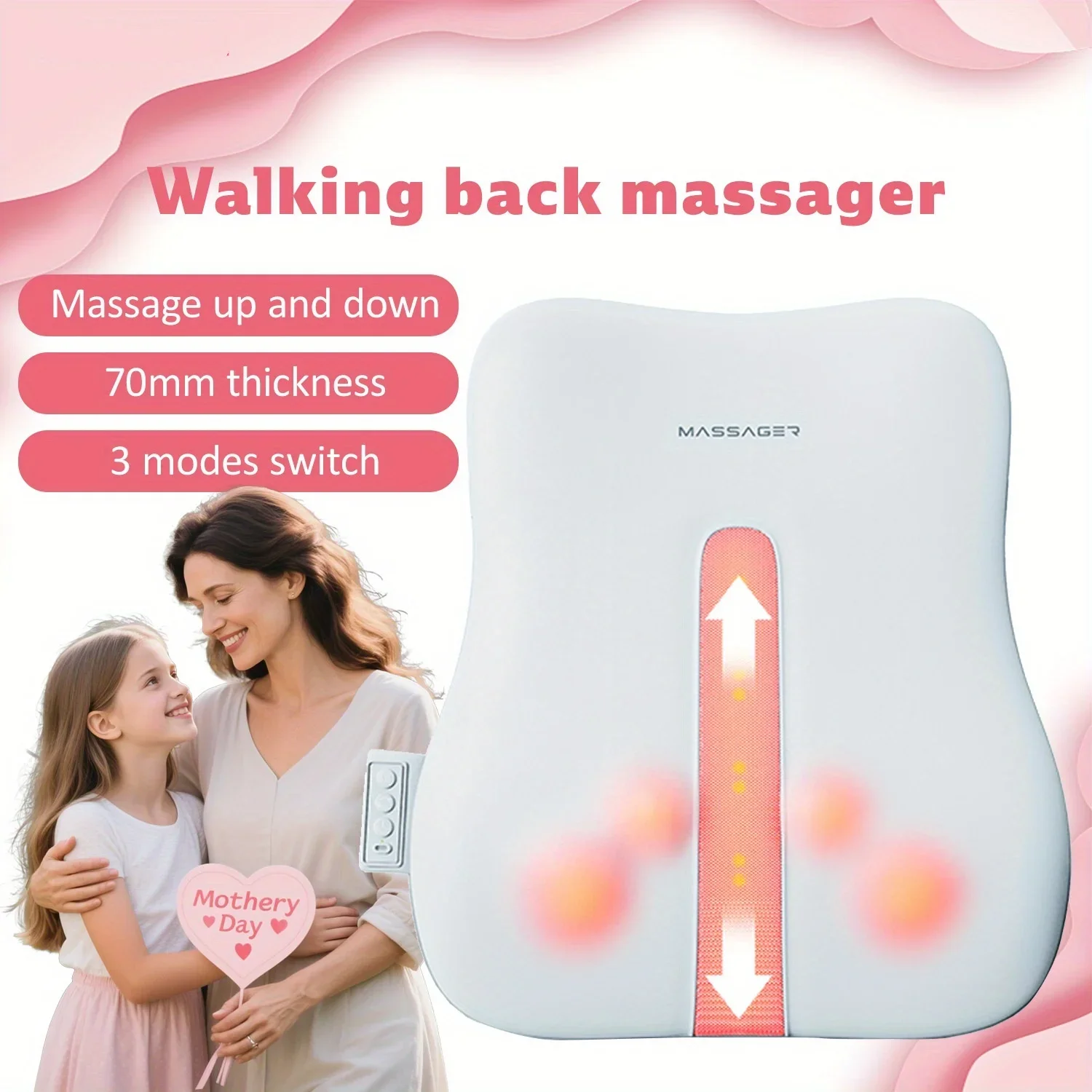 Portable Electric Back Massager with Heat for Deep Tissue Relief