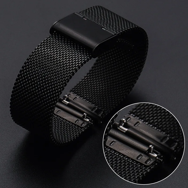 Elegant 18mm Milanese Metal Strap Wristband in Silver