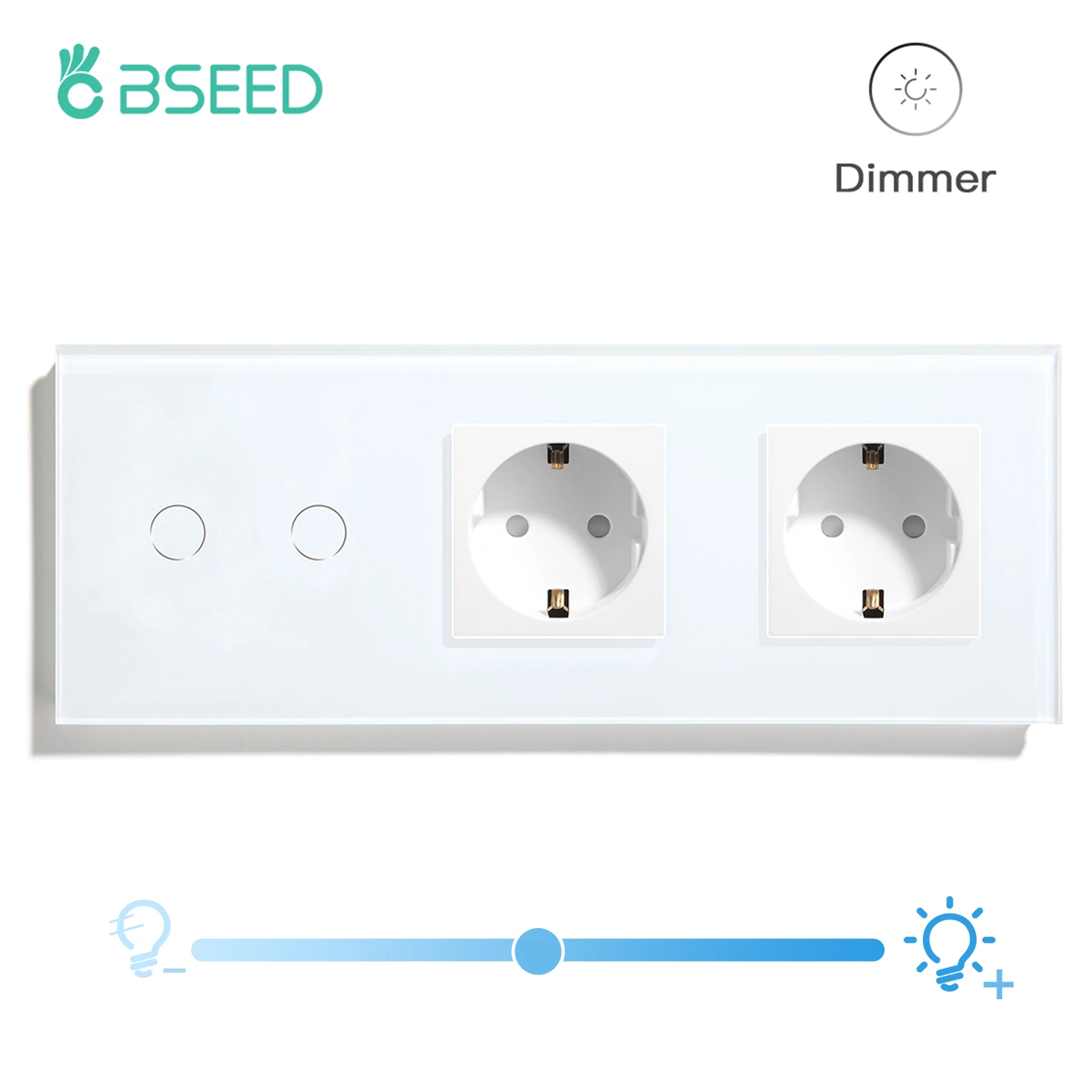 Bseed Touch Dimmers 2 Gang 1Way Met Usb Dubbele Stopcontacten Outlets Crystal Glass Panel Led Dimbaar Licht schakelaars|Schakelaars| - AliExpress