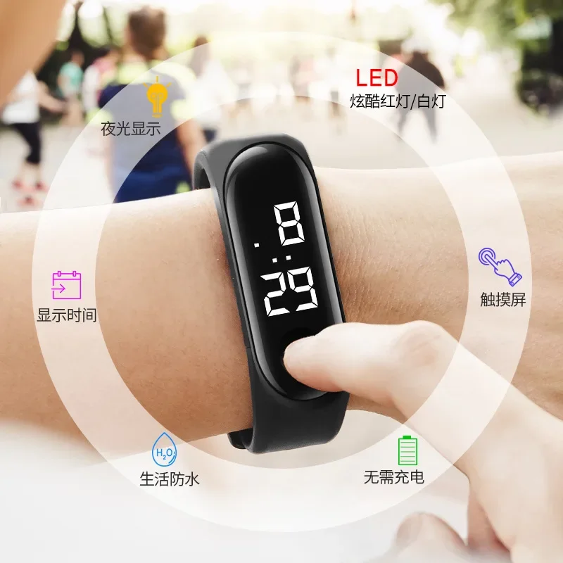 

Waterproof LED White Light Fashion Couple Sports Touch Tentacle Ring Electronic Watch Parejas Regalos Reloj Hombre