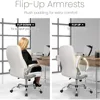 Office Chair PU Leather Executive High Back Computer Desk Chair Adjustable Height Flip-up Armrests Lumbar Support Swivel Rolling 6