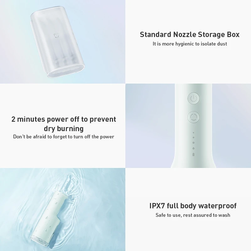 XIAOMI MIJIA Portable Oral Irrigator F300 Dental Water Jet Water Flosser Teeth Whitening Bucal Tooth Cleaner Waterpulse MEO703 oral irrigator