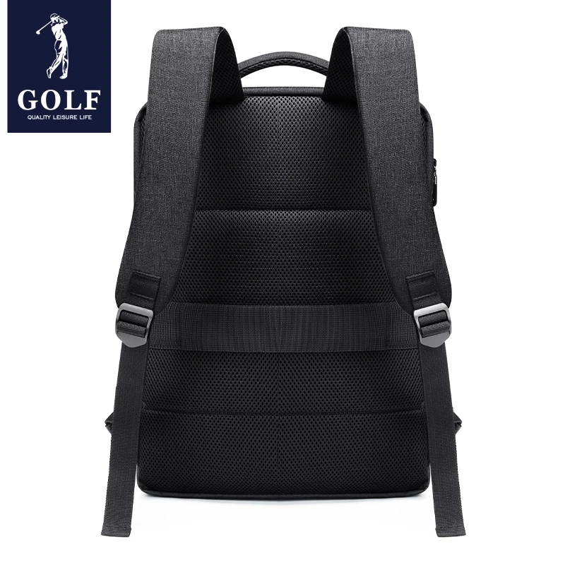 GOLF Business Men's Backpacks Slim Laptop Backpack 15 6 Inches Waterproof Elegant Fashion Man Back Pack For Office Black Oxford 4