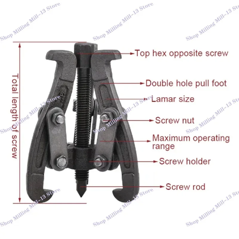 12 inches Gear Bearing Puller Tool Hub Multifunctional Kit 3 Jaw Reversible Fly Wheel Pulley Removal Extractor Tool 5