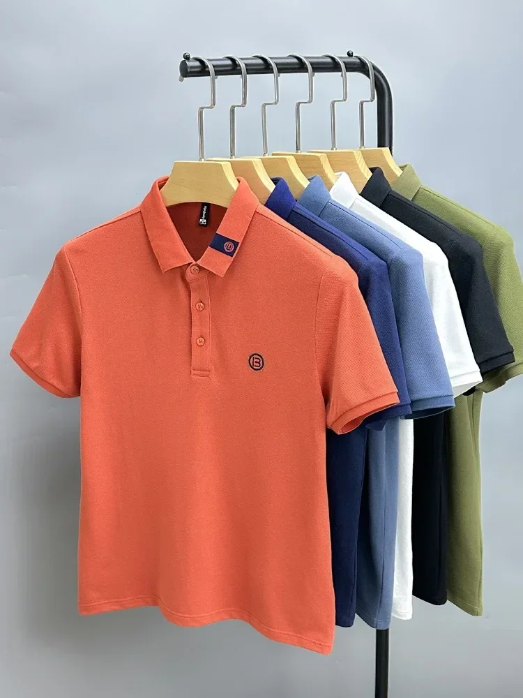 Description Picture 4 of itemBrand Embroidery 100% Cotton Men's Polo Shirts Lapel Fashion 2024 Summer Handsome Men Clothing Trend Casual High Quality T-shirt