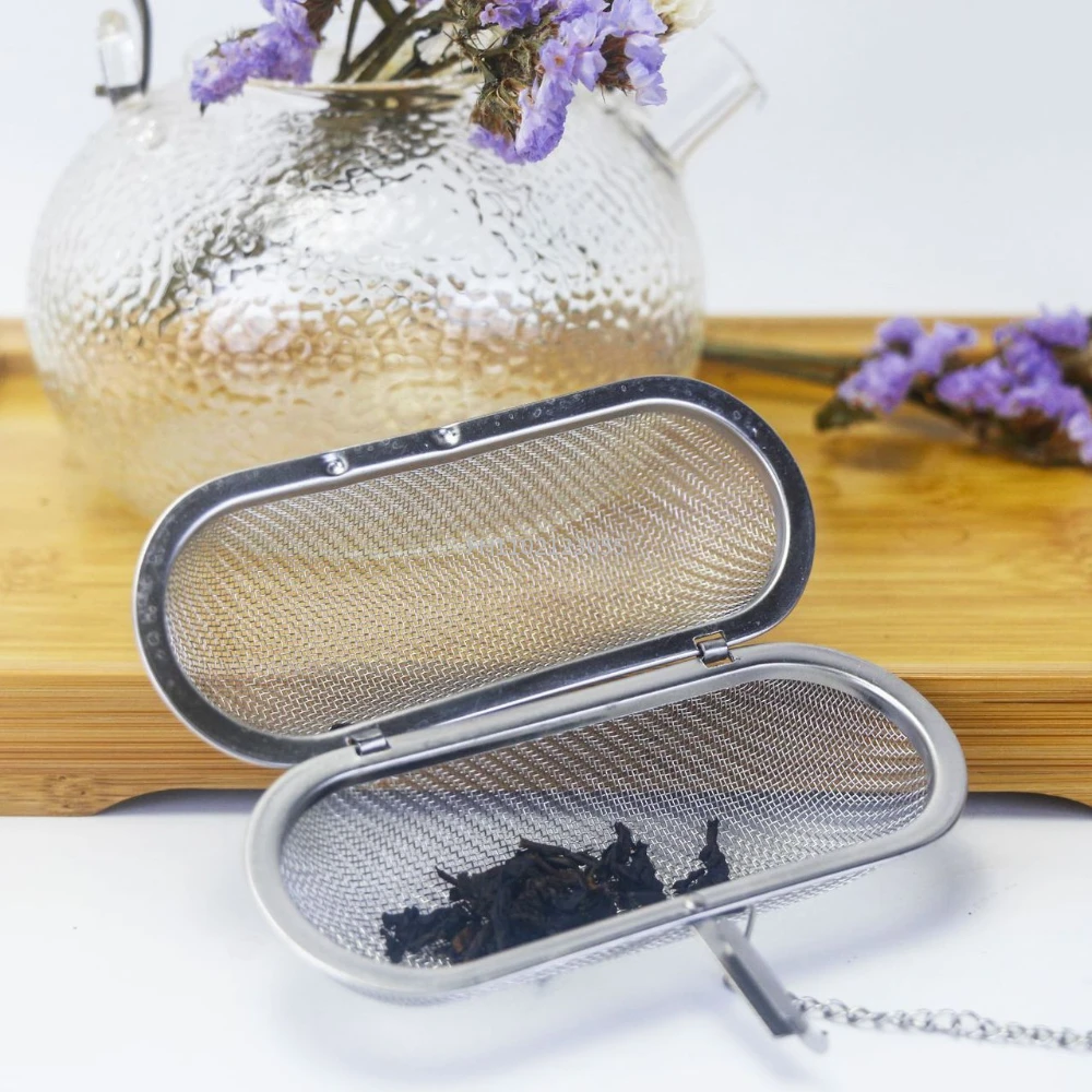 Stainless Steel Cooking Spices Infuser Fine Mesh Loose Tea Herbal Strainer Multi-purpose Residue Filter for Household